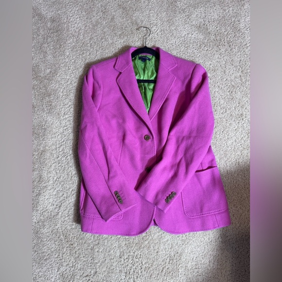 Lands' End Women’s Vibrant Pink Two Button Classic Blazer Size 18 - Picture 5 of 12